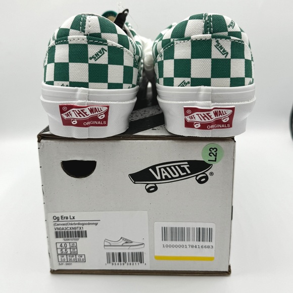 NWT Vans OG Era LX Low Lace Up Sneakers green logo checkerboard classic sneakers - Picture 12 of 16
